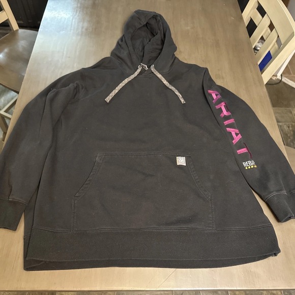 Ariat Other - Ariat‎ Rebar Black Fleece Hooded Pullover Hoodie Embroidered Size 3XL XXXL
